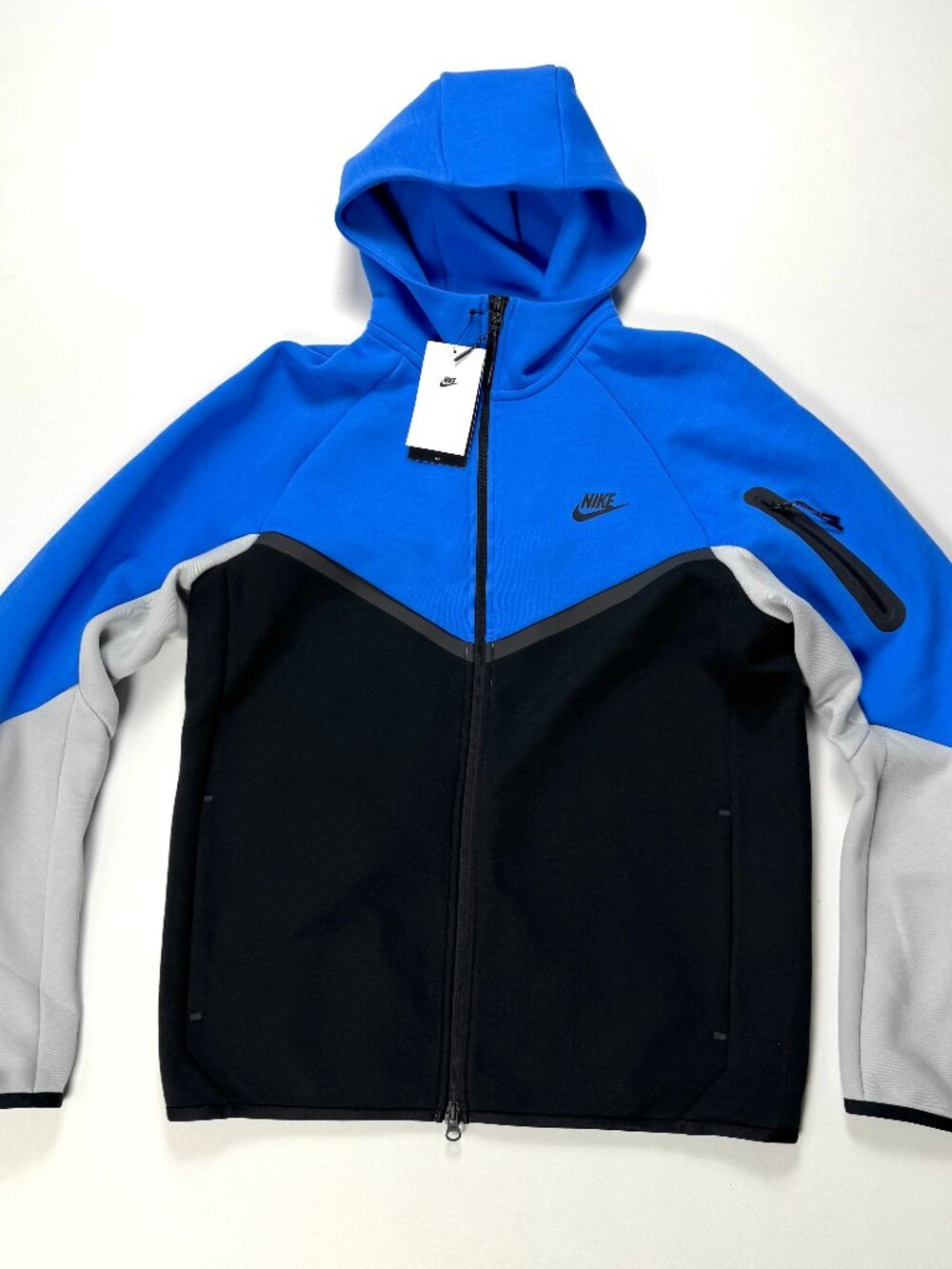 Nike Mens Windrunner Tech Fleece Full Zip Jacket Blue Gray Black Sz M Tall NWT